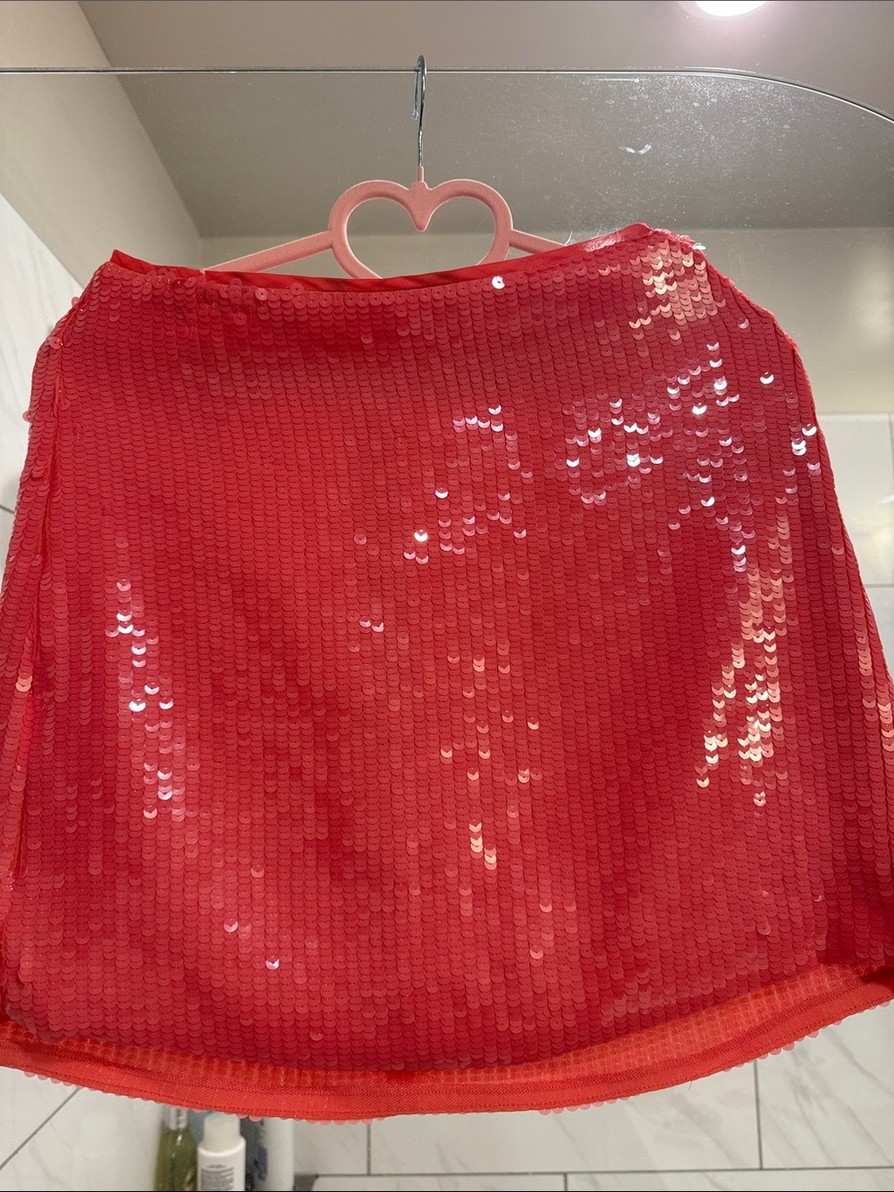 JCREW pink Sequin Mini Skirt